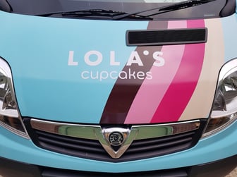 Lola's cupcake van wrap fleet