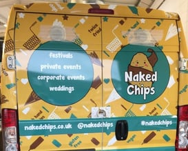 Naked Chips vehicle wrap yellow van