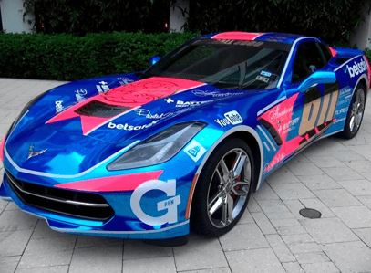 corvette metallic blue and pink wrap