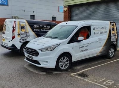 JB Sales branded vans after being wrapped by Raccoon