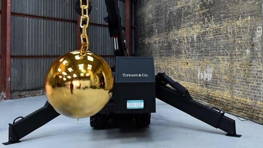 Tiffany & Co product launch wrecking ball