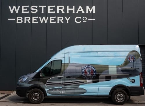 Westerham Brewery's Spitfire wrapped vans - a great example of offline marketing