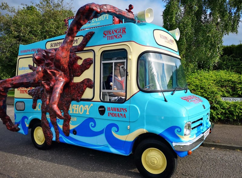 Stranger Things ice cream van with custom prop