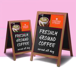 Chalkboard displays and pavement signs