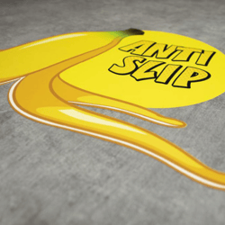 Raccoon online branding store - custom printed floor graphics
