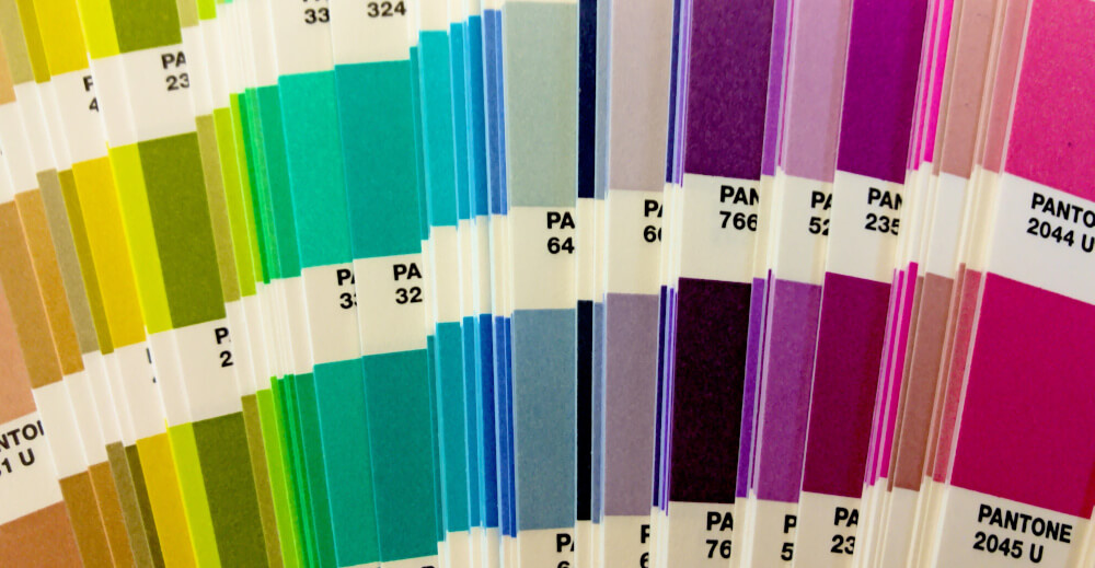 Different Pantone colour shades for use on on a vehicle wrap design.