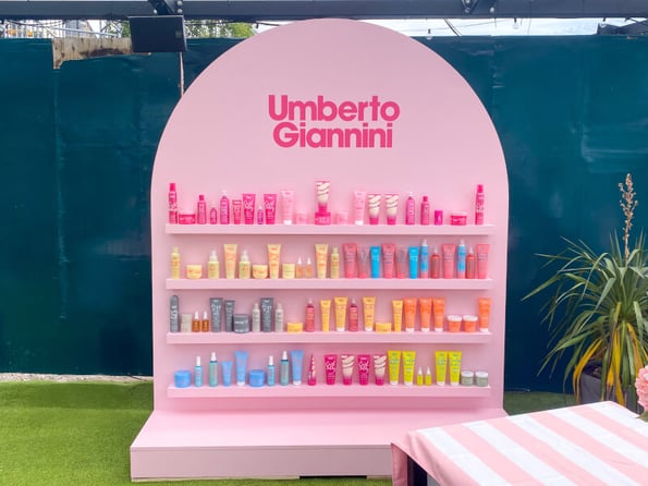 The 3D product display at the Umberto Giannini brand takeover in London