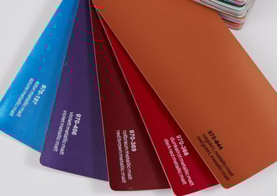 azure violet red dark red gold metallic matt
