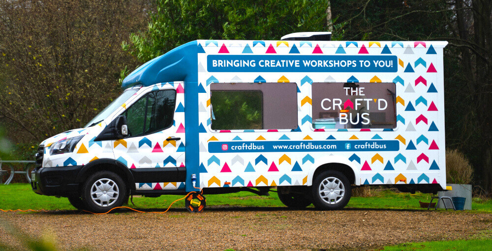 An image of the Craft Bus vehicle conversion viewed from the side