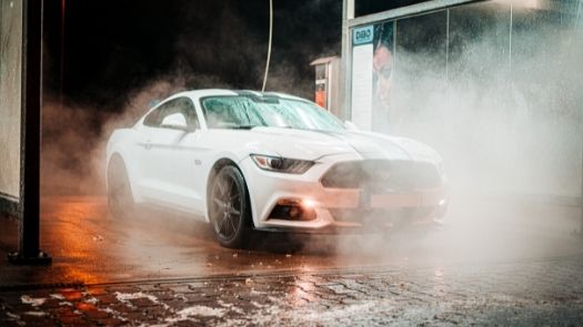 How to prepare a car for vinyl wrap - Mustang being cleaned