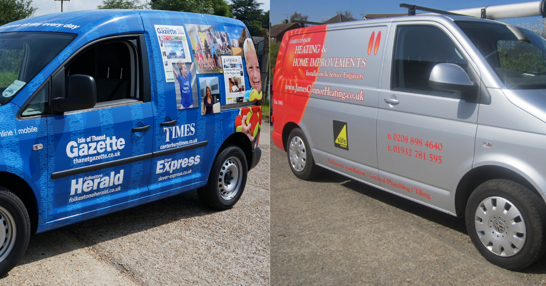 Partial van wrap and a full van wrap