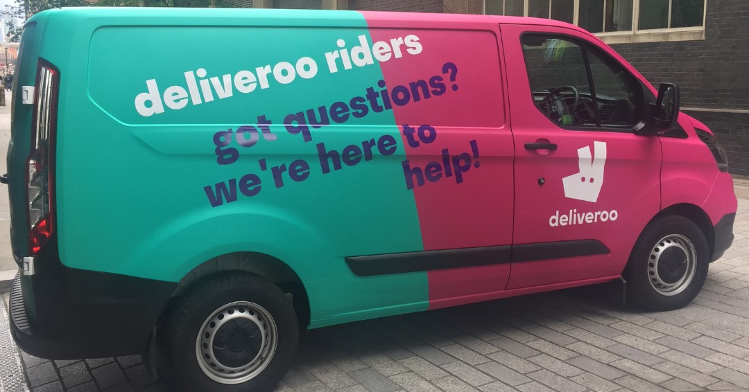 Deliveroo Blue Pink Branded Van